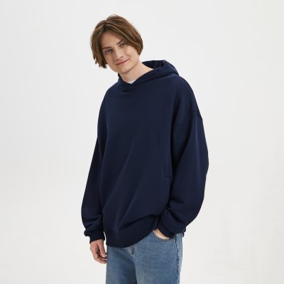 Худи оверсайз унисекс FUSION, темно-синий, размер 3XL/4XL
