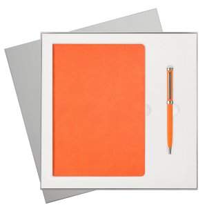 Подарочный набор Latte NEW, оранжевый (ежедневник, ручка)