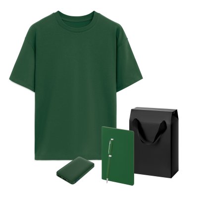 Набор с одеждой RUST (футболка, аккумулятор, блокнот, ручка), зеленый, XL/2XL