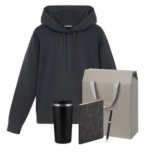 Набор с одеждой ALEX (худи, термобутылка, ежедневник, ручка), серый, L