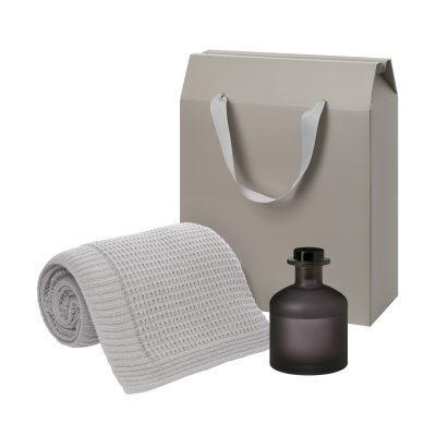 Подарочный набор Mizu, Malta Soft, серый (диффузор, плед)