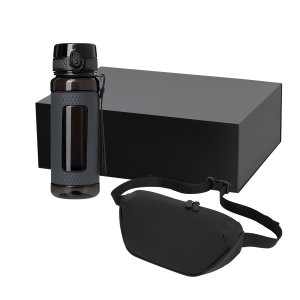 Подарочный набор Vector, Madrid, черный (сумка cross body, бутылка)