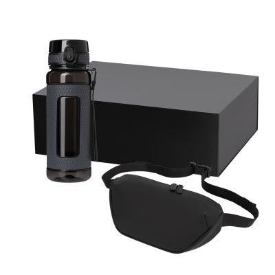 Подарочный набор Vector, Madrid, черный (сумка cross body, бутылка)