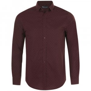 Рубашка мужская Becker Men, бордовая с белым Рубашка мужская Becker Men, бордовая с белым