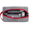 Органайзер для электроники и проводов Felt из RPET-фетра с ручкой, серый с красным