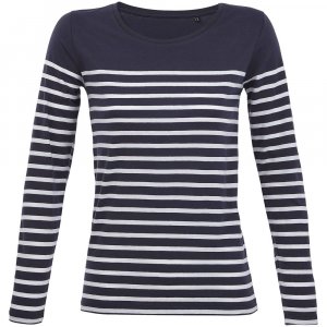 Футболка женская с длинным рукавом Matelot LSL Women, синяя с белым Футболка женская с длинным рукавом Matelot LSL Women, синяя с белым