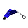 USB 2.0/micro USB/Type-С- флешка на 16 Гб 3-в-1 с поворотным механизмом, синий