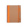 Блокнот А5+ ALANI с шариковой ручкой, крафтовый/оранжевый
