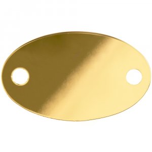 Шильдик металлический Alfa Oval, золотистый глянцевый