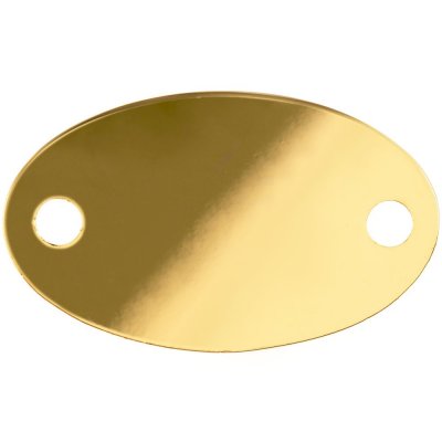 Шильдик металлический Alfa Oval, золотистый глянцевый
