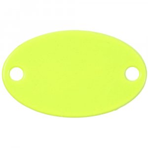Шильдик металлический Alfa Oval, желтый неон