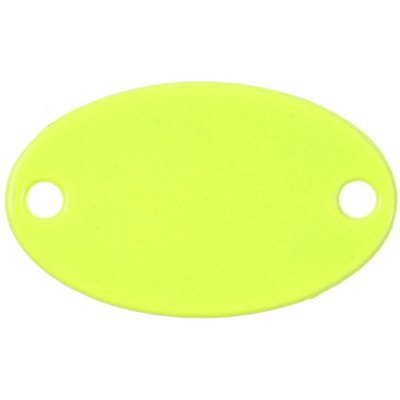Шильдик металлический Alfa Oval, желтый неон
