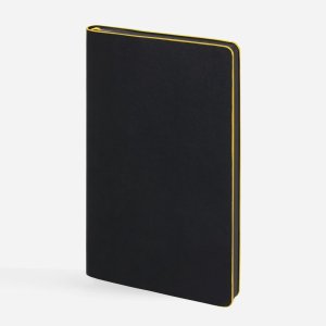 Ежедневник Trait, недатированный, черный с желтым