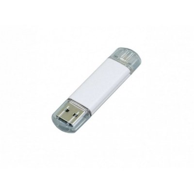 USB 2.0/micro USB- флешка на 16 Гб, белый