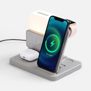 Зарядная станция с электронными часами и подсветкой Large Charge ver.3, серая Зарядная станция с электронными часами и подсветкой Large Charge ver.3, серая