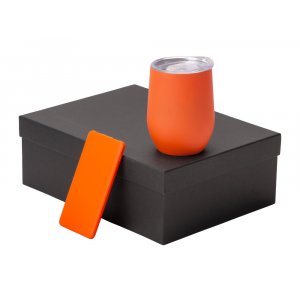 Подарочный набор с термокружкой и повербанком С1, 5000 mAh, оранжевый Подарочный набор с термокружкой и повербанком С1, 5000 mAh, оранжевый