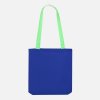 Шопер B4, синий с зелеными ручками