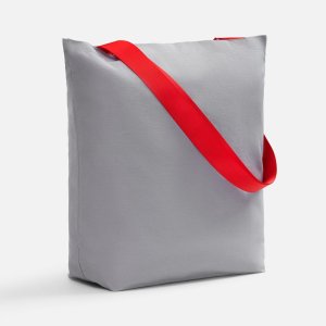 Шопер B5, серый с широкими красными ручками Шопер B5, серый с широкими красными ручками