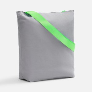 Шопер B5, серый с широкими зелеными ручками Шопер B5, серый с широкими зелеными ручками
