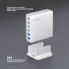 Зарядная станция 4xUSB Type-C, 2xUSB, PD, QC, 160Вт, белый, Deppa