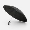 Зонт обратного сложения inLoop с ручкой-карабином, черный Зонт обратного сложения inLoop с ручкой-карабином, черный