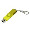 USB 2.0- флешка промо на 64 Гб с поворотным механизмом и однотонным металлическим клипом, желтый