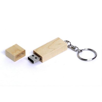 USB 3.0- флешка на 32 Гб прямоугольная форма, колпачок с магнитом, натуральный