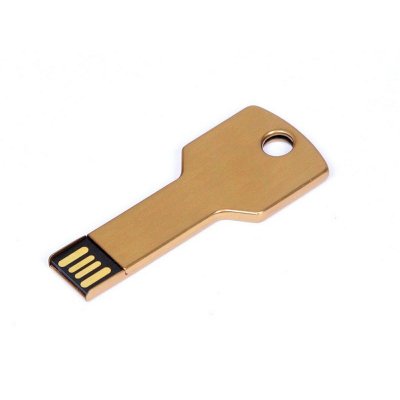 USB 2.0- флешка на 64 Гб в виде ключа, золотистый