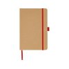 Блокнот A5 Sevilia Color, твердая обложка из крафта, 80 листов, цветной срез и форзац, натуральный/красный