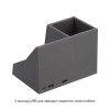 Карандашница "Cool Gray" с беспроводным зарядным устройством, переработанный пластик (RPET), цвет серый
