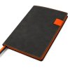 Ежедневник A5 недатированный Efemero в мягком переплёте, черно-оранжевый