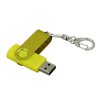 USB 2.0- флешка промо на 64 Гб с поворотным механизмом и однотонным металлическим клипом, желтый