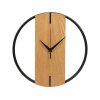 Деревянные часы с металлическим ободом, диаметр 30 см, Time Wheel, натуральный/черный
