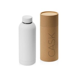 Вакуумная термобутылка Cask Waterline, soft touch, 500 мл, тубус, белый