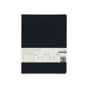 Скетчбук Sketch & Art в мягком переплете 178х230 мм, 32 л. бежевой бумаги 100 г/м2, черный