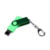 USB 2.0/micro USB/Type-С- флешка на 16 Гб 3-в-1 с поворотным механизмом, зеленый