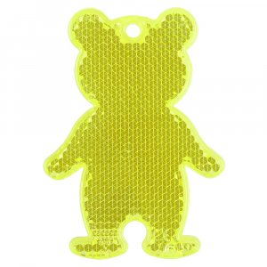 Пешеходный светоотражатель «Мишка», неон-желтый