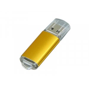 USB 2.0- флешка на 32 Гб с прозрачным колпачком, золотистый