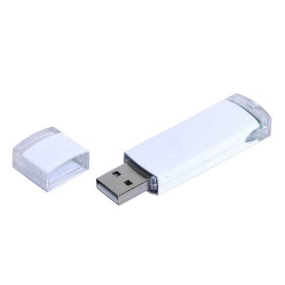 USB 3.0- флешка промо на 64 Гб прямоугольной классической формы, белый