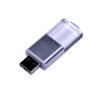 USB 2.0- флешка промо на 16 Гб прямоугольной формы, выдвижной механизм, белый