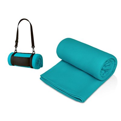 Плед Нежность с плечавым ремнем, светло-голубой