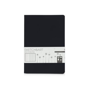 Скетчбук Sketch & Art в мягком переплете 147х210 мм, 24 л. белой бумаги 150 г/м2, черный