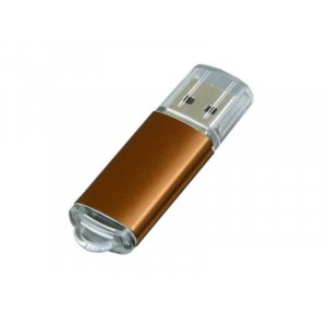 USB 3.0- флешка на 32 Гб с прозрачным колпачком, коричневый