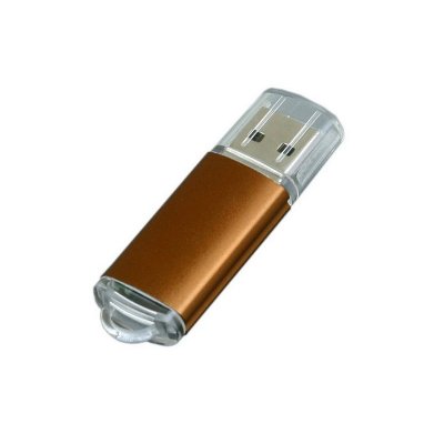 USB 3.0- флешка на 32 Гб с прозрачным колпачком, коричневый