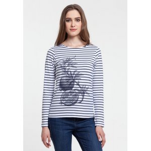 Футболка женская Grand Granat, белая с синим Футболка женская Grand Granat, белая с синим