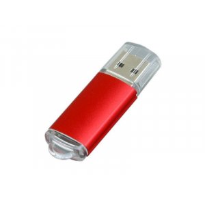 USB 2.0- флешка на 8 Гб с прозрачным колпачком, красный