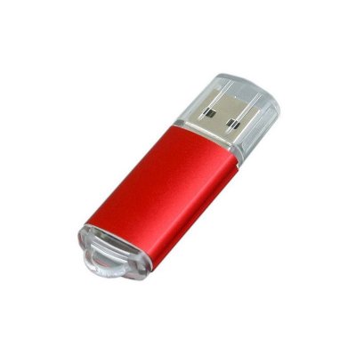 USB 2.0- флешка на 8 Гб с прозрачным колпачком, красный