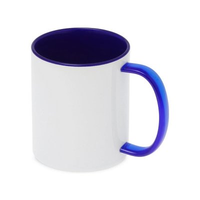 Керамическая кружка со стеклянной ручкой для сублимации Charm, синий