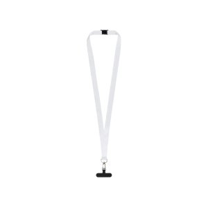 Ланъярд 2 см под сублимацию с трендовым карабином, замком обрыва и узким держателем для телефона из ПЭ, серебристый Ланъярд 2 см под сублимацию с трендовым карабином, замком обрыва и узким держателем для телефона из ПЭ, серебристый