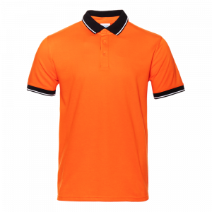 Рубашка поло мужская 04C_Оранжевый/Чёрный